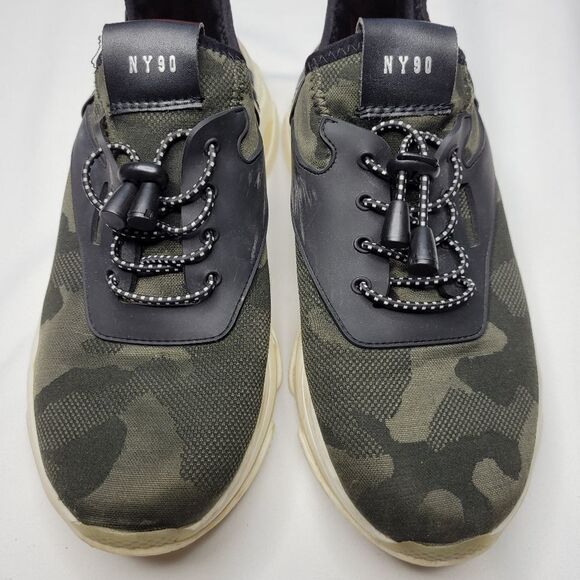 8.5 STEVE MADDEN Myles BLACK ORANGE CAMO TOGGLE CINCH TIE SNEAKER TENNIS SHOES 8 - Picture 3 of 10